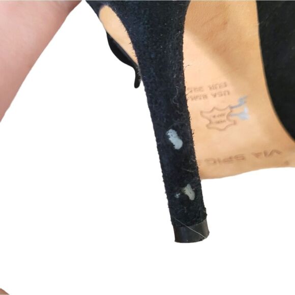 Via Spiga Women's Black Lace Up Boot Heels Size 8.5 - Picture 5 of 7